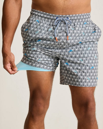 Naples Tile Pool Geo 6-Inch Swim Trunks