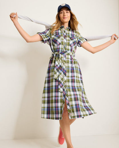 Maui Madras Midi Shirt Dress