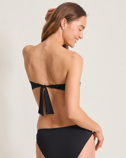 Pearl Twist-Front Bandeau Bikini Top