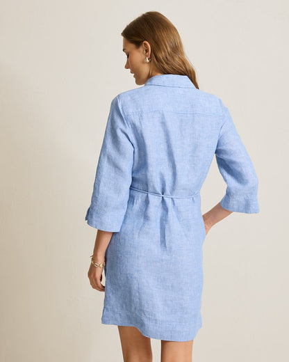 Two Palms 3/4-Sleeve Linen Shift Dress