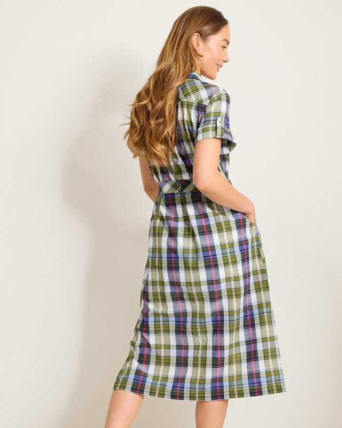Maui Madras Midi Shirt Dress
