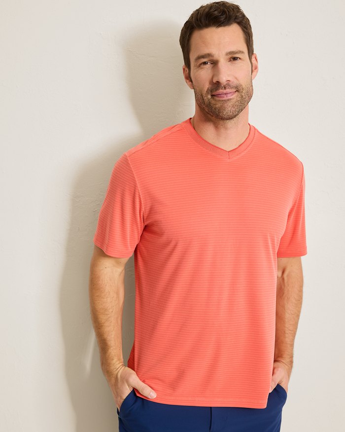 Bay Stripe V-Neck IslandZone  T-Shirt
