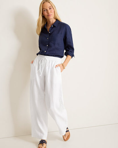 Two Palms High-Rise Linen Easy Pants