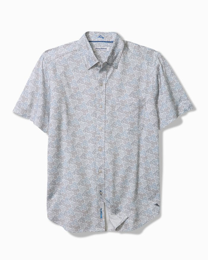 San Lucio Tri Leaf Geo Stretch Knit Shirt