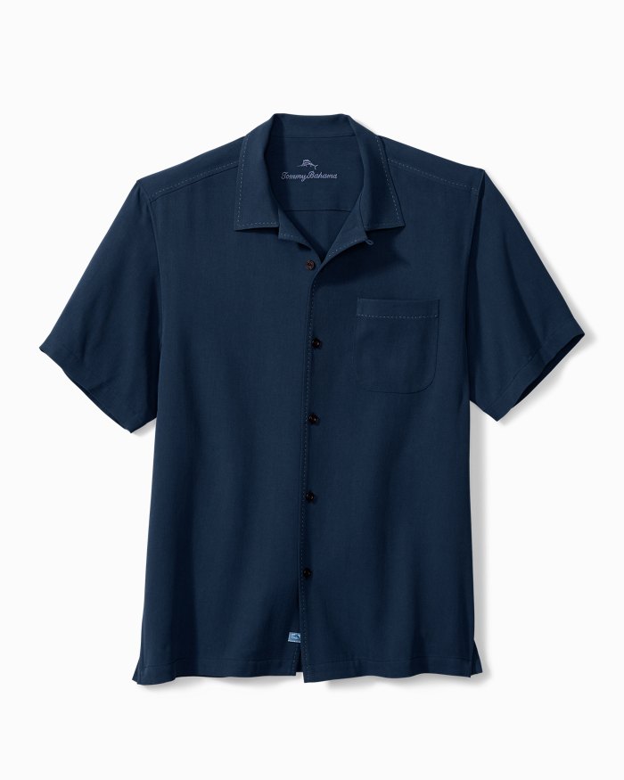 Hawaiian Herringbone Silk Camp Shirt