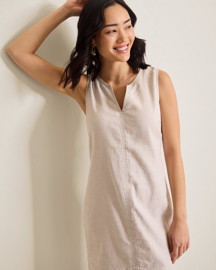 Palm-A-Dora Split-Neck Sheath Dress