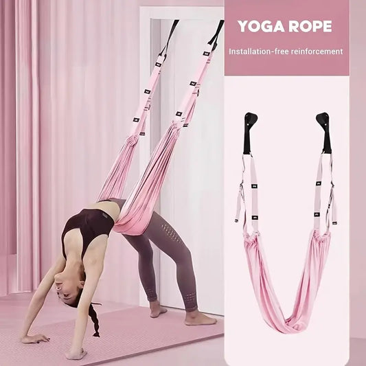 Aerial Yoga Stretching Strap - Door Hanging, No Installation Required - Enhances Flexibility And Strength For Yoga