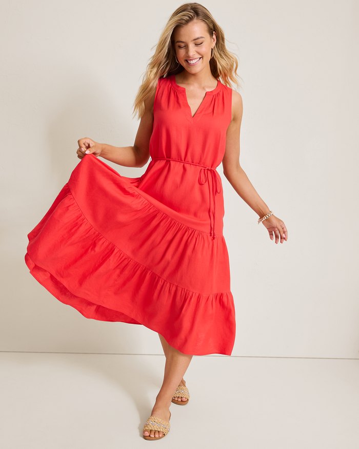 Palm Shores Linen-Blend Sundress