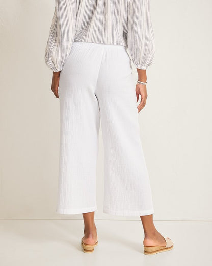 Island Gauze High-Rise Cropped Wide-Leg Pants