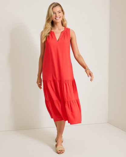 Palm Shores Linen-Blend Sundress