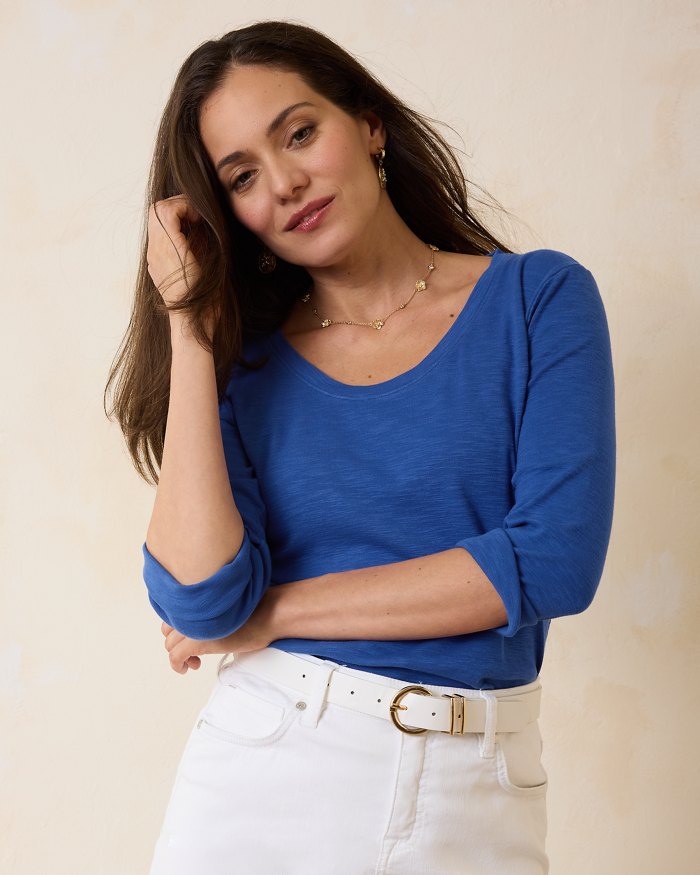 Ashby Isles Scoop-Neck 3/4-Sleeve T-Shirt