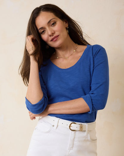 Ashby Isles Scoop-Neck 3/4-Sleeve T-Shirt