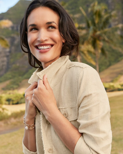 Two Palms Linen Raw-Edge Jacket