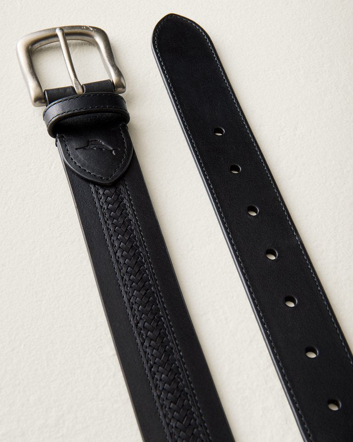 Lace Inlay Leather Belt