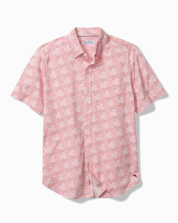 San Lucio Tri Leaf Geo Stretch Knit Shirt