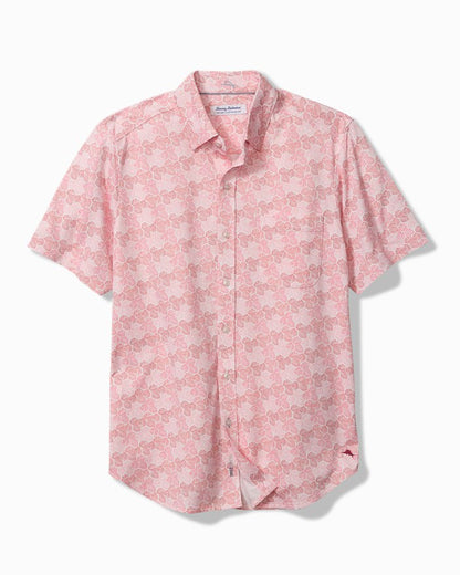 San Lucio Tri Leaf Geo Stretch Knit Shirt