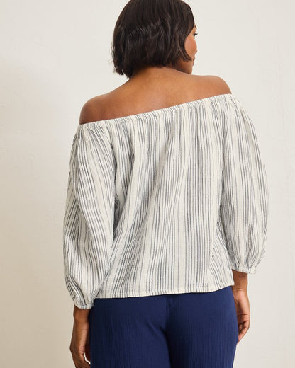 Island Gauze Luminous Tide Off-the-Shoulder Top