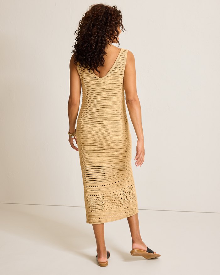 Cotton Crochet Midi Dress
