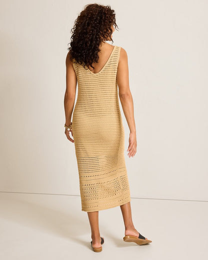 Cotton Crochet Midi Dress
