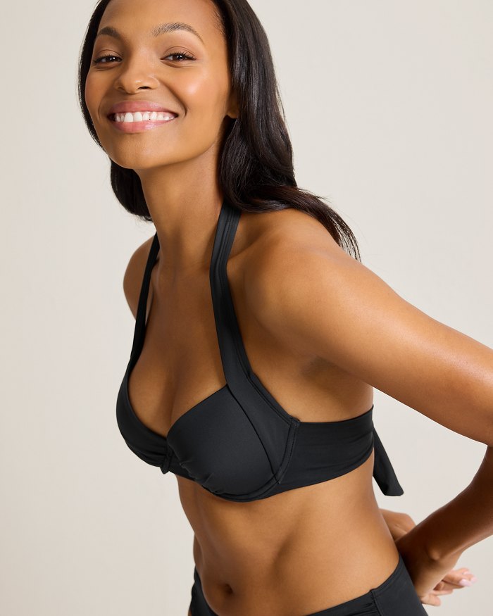 Pearl Underwire Halter Bikini Top
