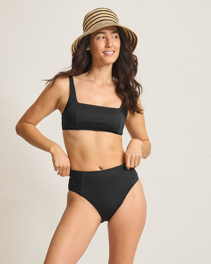 High-Waist Side Panel Bikini Bottoms