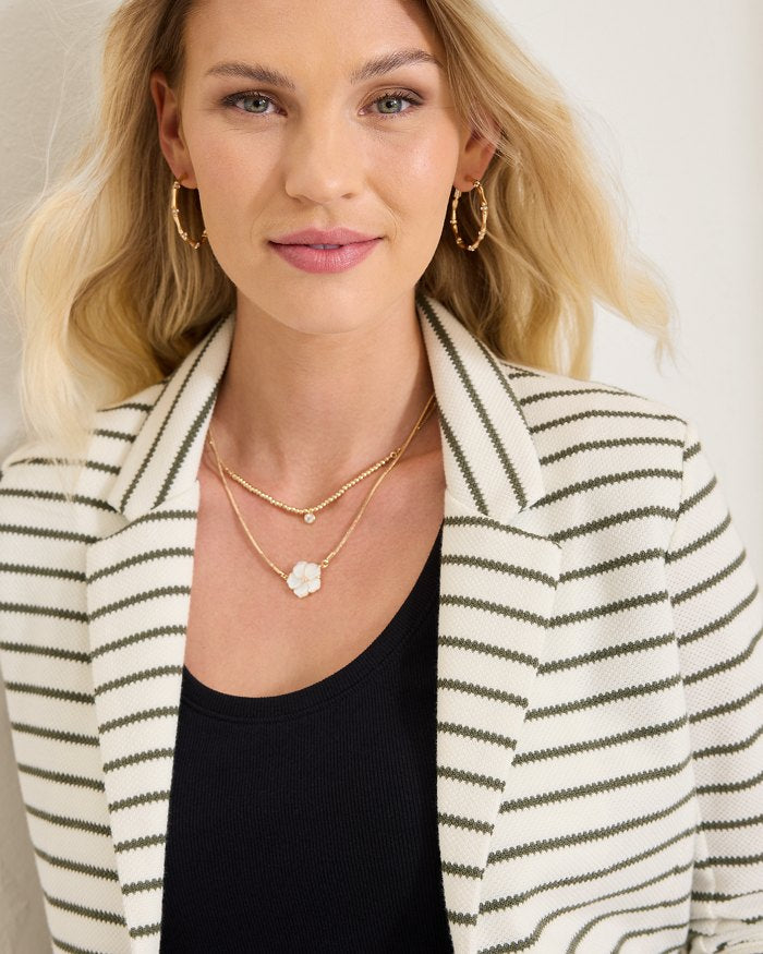 Knit Piqué Stripe Blazer