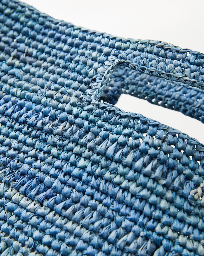 Naomi Denim Raffia Mini Bag