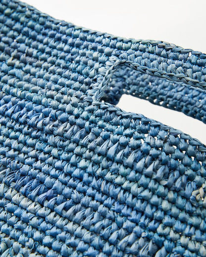 Naomi Denim Raffia Mini Bag