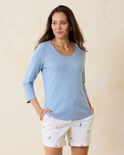 Ashby Isles Scoop-Neck 3/4-Sleeve T-Shirt
