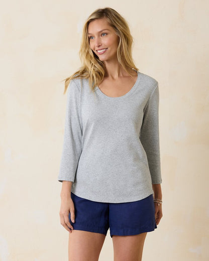 Ashby Isles Scoop-Neck 3/4-Sleeve T-Shirt