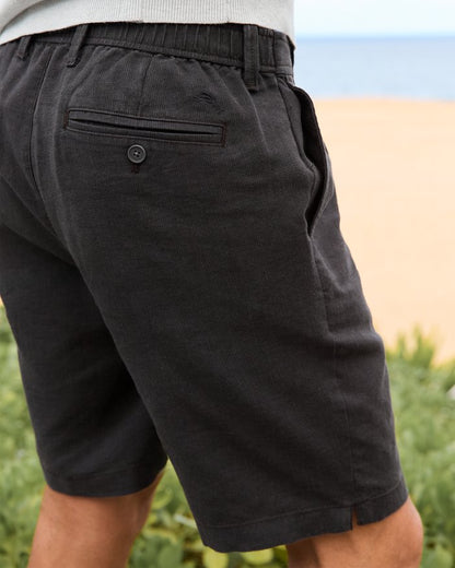 Isla Sands Stripe Stretch-Linen 9-Inch Shorts