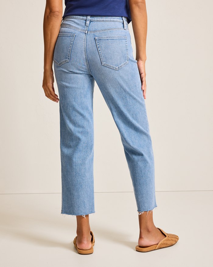 High-Rise Cropped Straight-Leg Jeans