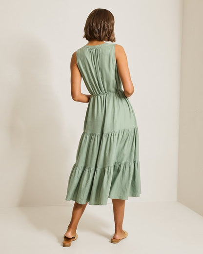 Palm Shores Linen-Blend Sundress