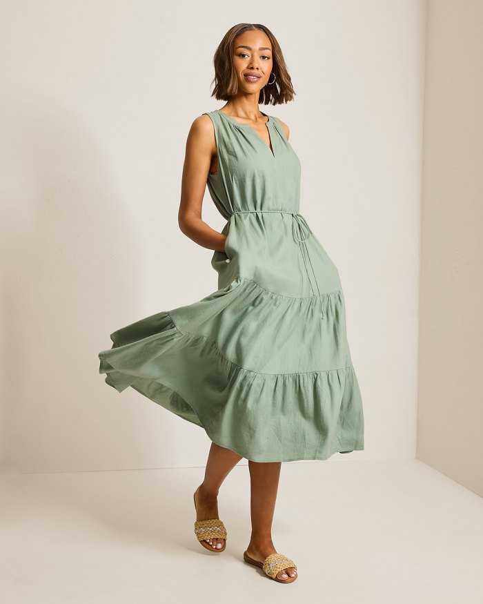 Palm Shores Linen-Blend Sundress