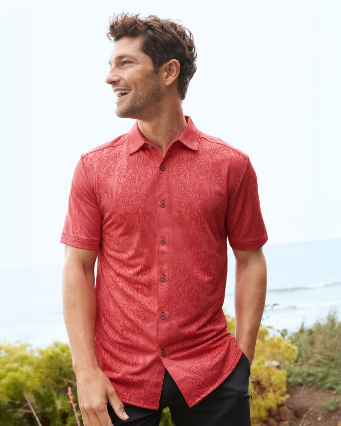 Big & Tall Palm Coast Cascade Vines IslandZone  Knit Shirt