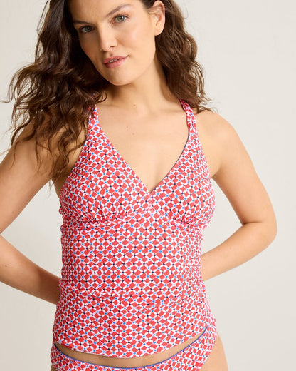Island Cays Fiori Reversible Lace-Back Tankini Top