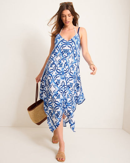 Terrazzo Tile Scarf Coverup Dress