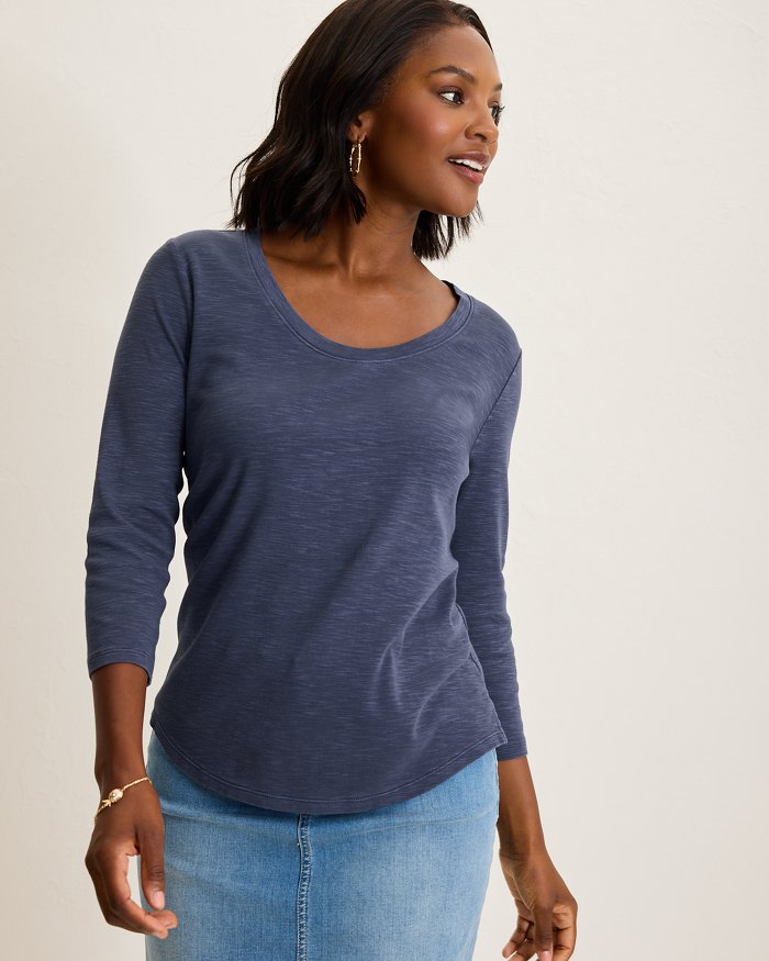 Ashby Isles Scoop-Neck 3/4-Sleeve T-Shirt