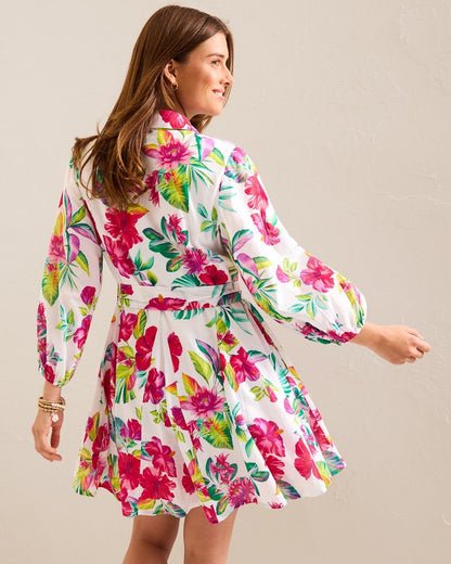 Fiesta Floral Coverup Shirt Dress