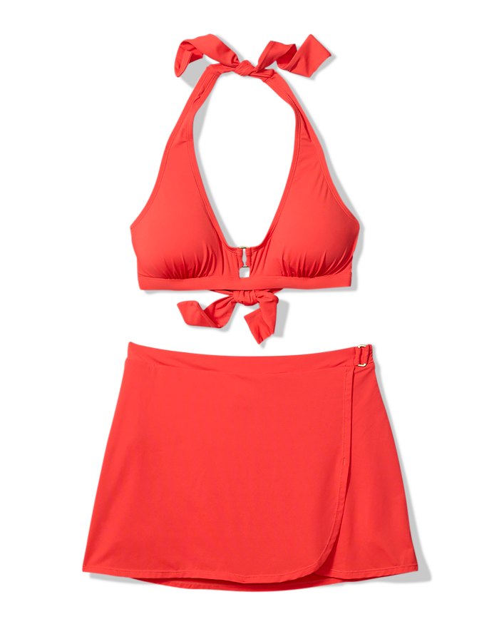 Pearl Halter Cutout Bikini Top