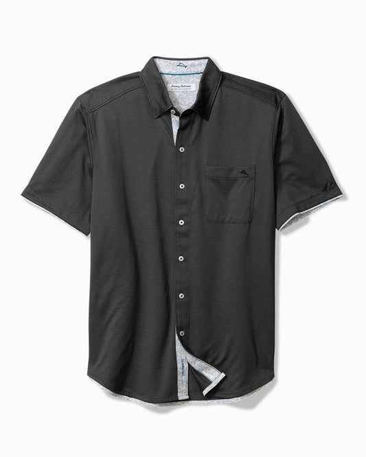 San Lucio Tri Leaf Geo Happy Hour Stretch Knit Shirt