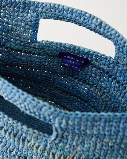Naomi Denim Raffia Mini Bag