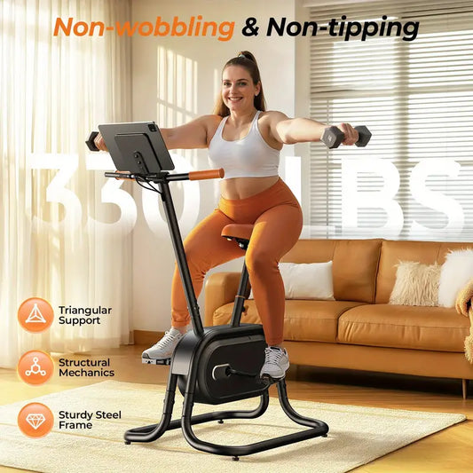 SRIFY Indoor Spin Bike for Home Workout - Adjustable Resistance Stationary Bike, Compact Quiet Durable