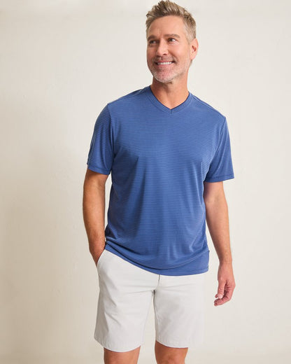Bay Stripe V-Neck IslandZone  T-Shirt