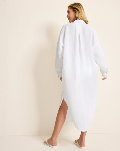 St. Lucia Linen-Blend Coverup Shirt Dress