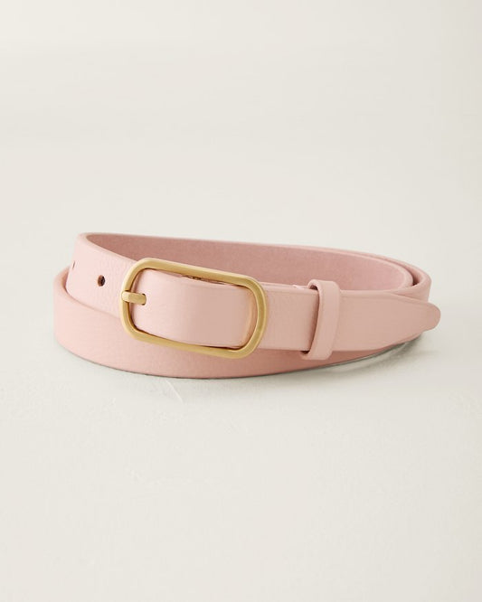 Siren Pale Pink Thin Leather Belt