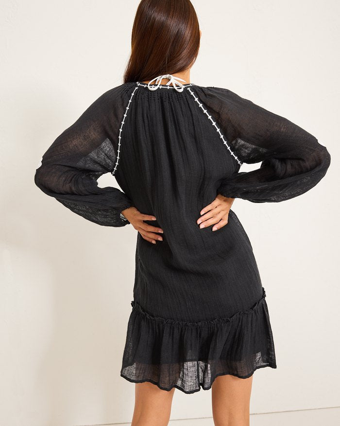 Linen Gauze Tunic Coverup Dress