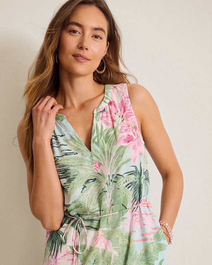 Garden Villa Linen-Blend Sundress