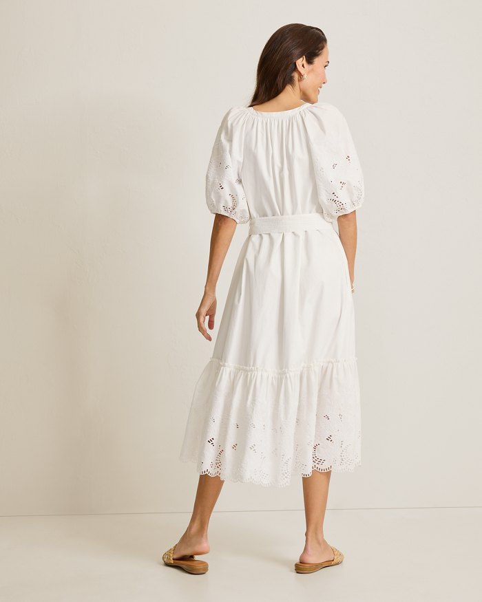 Oceana Isle Flora Fresco Embroidered Shirt Dress