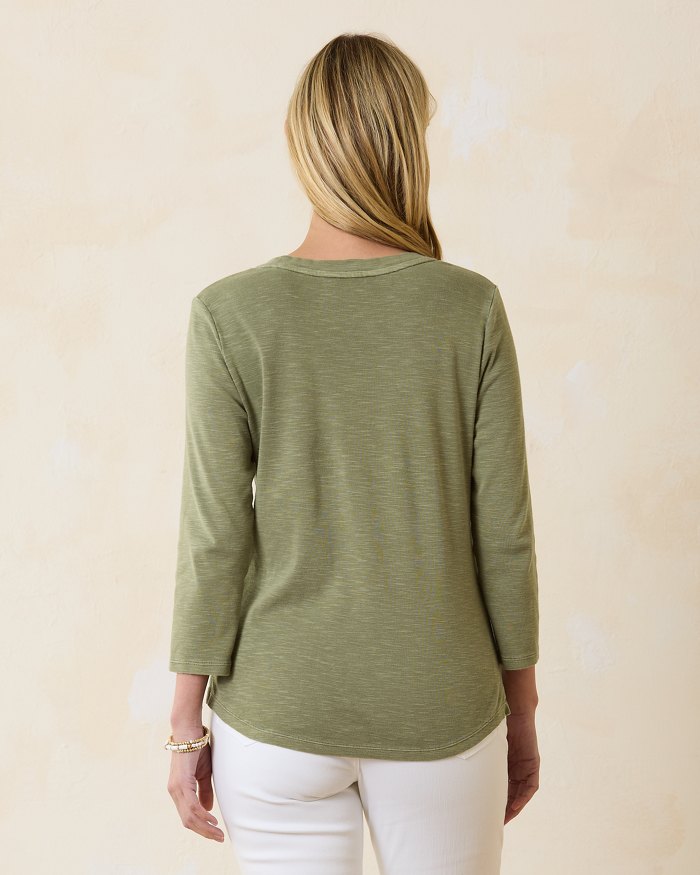 Ashby Isles Scoop-Neck 3/4-Sleeve T-Shirt